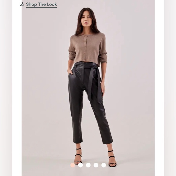 Love, Bonito Pants - NWT Love, Bonito Black Mindi Pleather Peg Leg Trousers